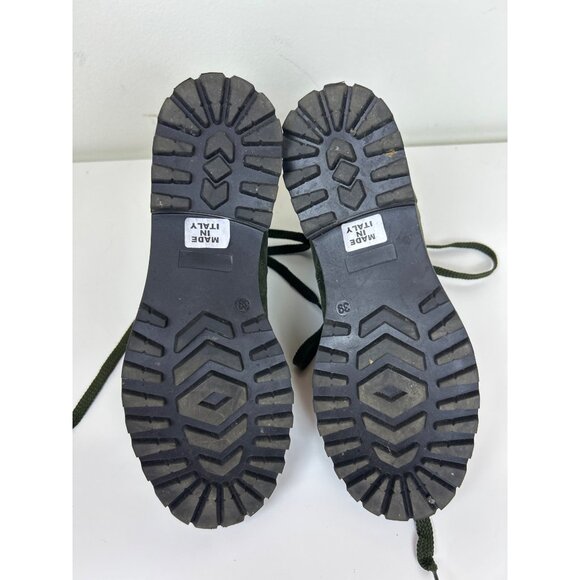 Celtic & Co. Hiking Boots Women's Suede Shearling Green Lace Up Italy Gorpcore 9 - Picture 6 of 7